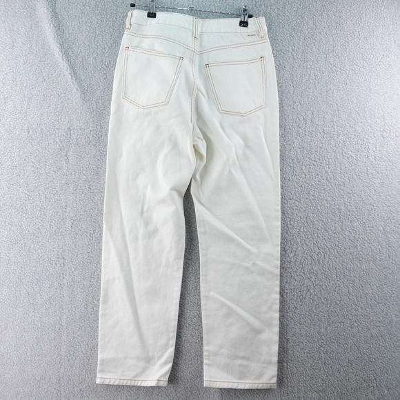 Billabong White Denim Contrast Stitch Jeans Womens 28 High Rise Crop Pants Y2K - Picture 3 of 7